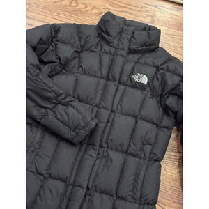 The North Face Long Puffer Coat Womens XS Black 600 Goose Down Quilted